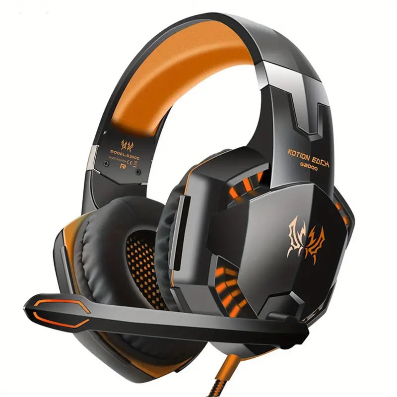 Upgrade Your Gaming Experience: G2000 Surround Stereo Gaming Headset with Noise Cancelling Mic, LED Lights & Soft Memory Earmuffs for PS5/PS4/Xbox One/Nintendo Switch/PC Mac