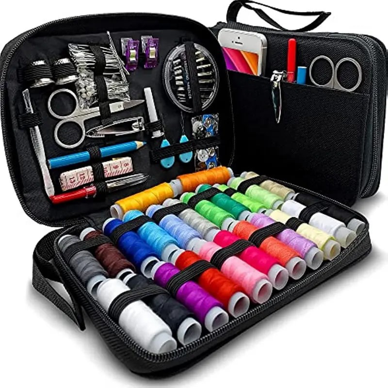 Sewing Kit With 100 Sewing Supplies And Accessories - 24-Color Threads, Needle And Thread Kit Products For Small Fixes, Basic Mini Travel Sewing Kit For Emergency Repairs