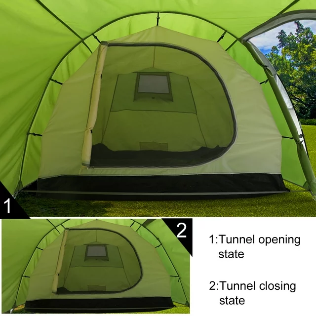 4/5 Person Family Tunnel Tent for Camping,iClover 2 Room Ultralight Backpacking Tent with Front Vestibule, Waterproof Double Layer Classic 4 Season Tents, Easy Setup for Outdoor Sports