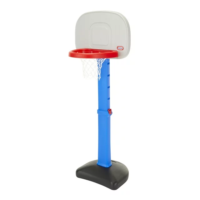 Little Tikes TotSports Easy Score Toy Basketball Hoop with Ball, Height Adjustable, Indoor Outdoor Backyard Toy Sports Play Set For Kids Girls Boys Ages 18 months to 5 Year Old, Blue