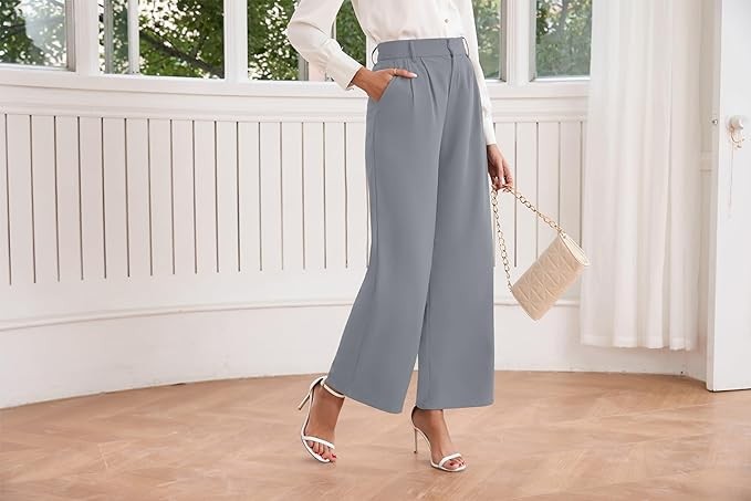 IXIMO Women's Casual Cotton Linen Baggy Pants with Elastic Waist Relax Fit Lantern Trouser