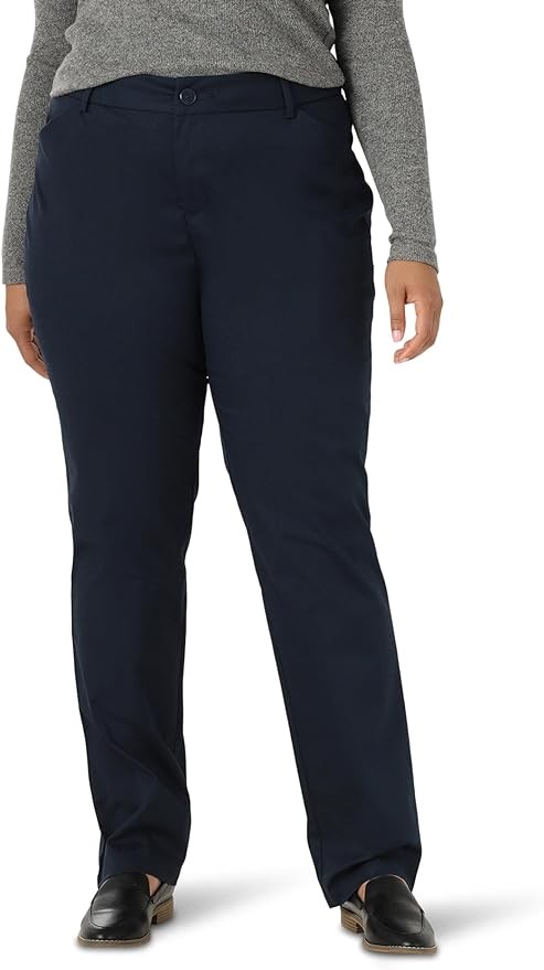 Lee Women's Plus Size Wrinkle Free Relaxed Fit Straight Leg Pant