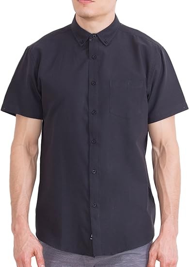 Visive Mens Shirts Multi Packs Short Sleeve Button Down Dress Shirts Solid Color Big and Tall